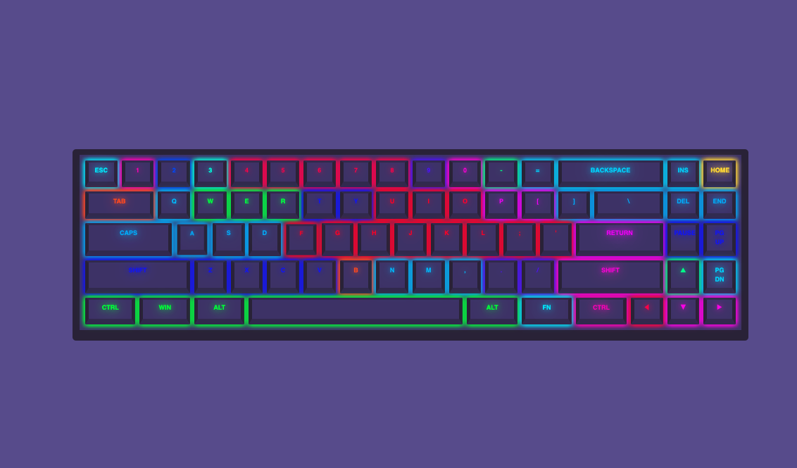 Interactive Neon Keyboard Image